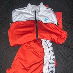 Kappa Red and White Zip-Up Jacket
